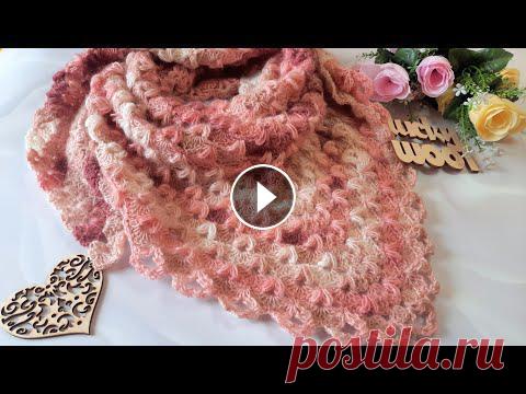 Бактус (шаль) "Капли дождя" крючком. Бактус (шаль) "Капли дождя" крючком....