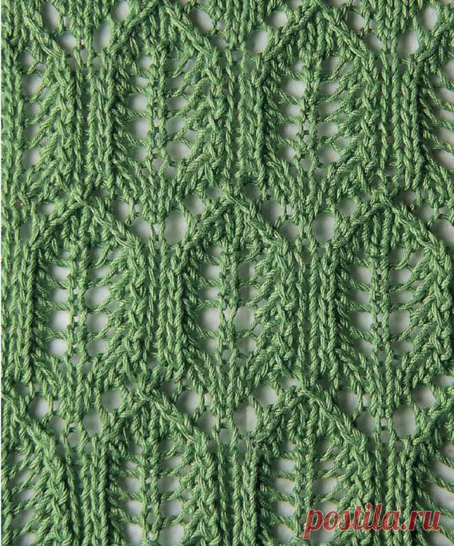 Узор «Листочки» - схема вязания спицами. Вяжем Узоры на Verena.ru