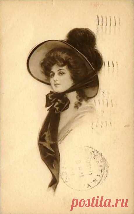 Image of woman on old postcard 15 | Женский образ на старой открытке 15 (150 работ) » Картины, художники, фотографы на Nevsepic