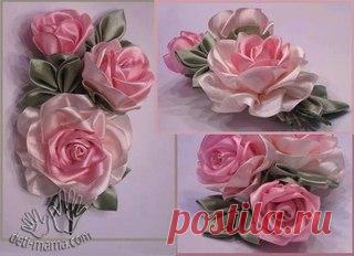 Роза из лент