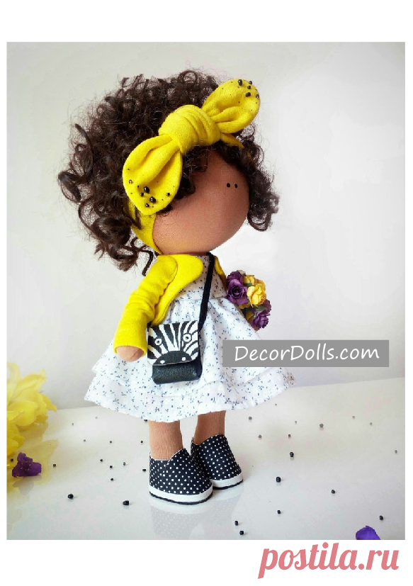 Portrait Art Doll, Textile Soft Doll, Summer Love Doll, Poupée, Decora – Decor Dolls
