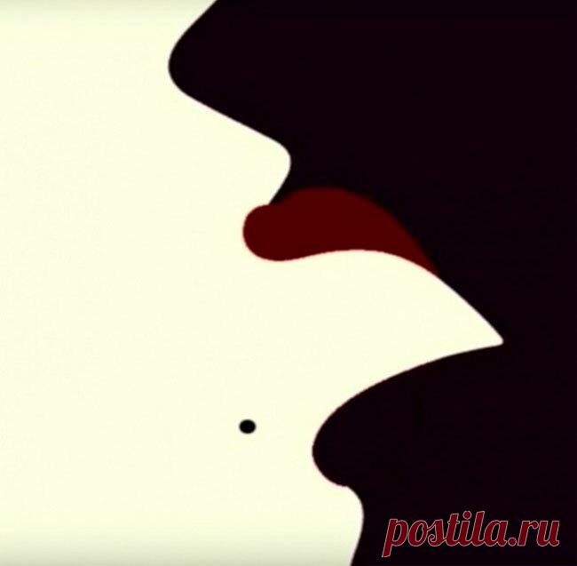 Тест - Хотите заглянуть в свое подсознание? Тогда скажите, что вы видите на картинке/ вы видите силуэт женщины с красными губами