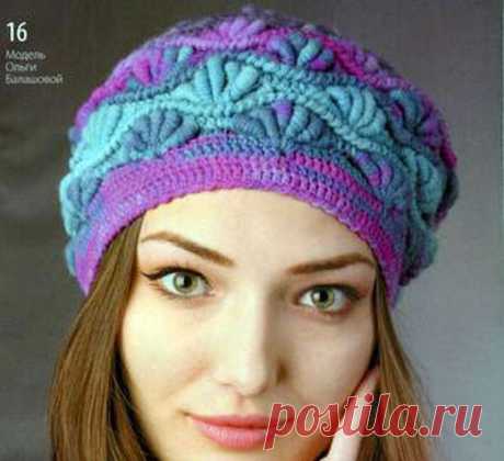 Берет вяжем крючком