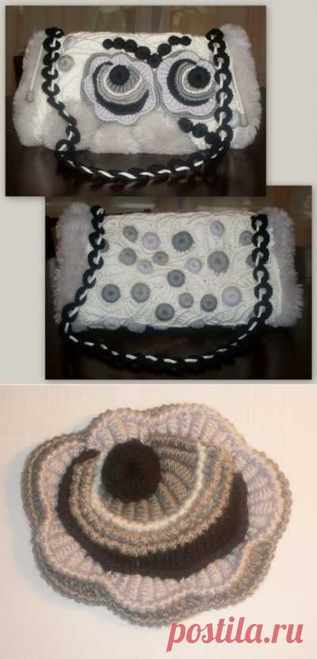 МК - сумка-муфта &quot;Холодные розы&quot;... подробнейше... ОЧЕНЬ ИНТЕРЕСНАЯ ИДЕЯ ДЛЯ ЗИМЫ....