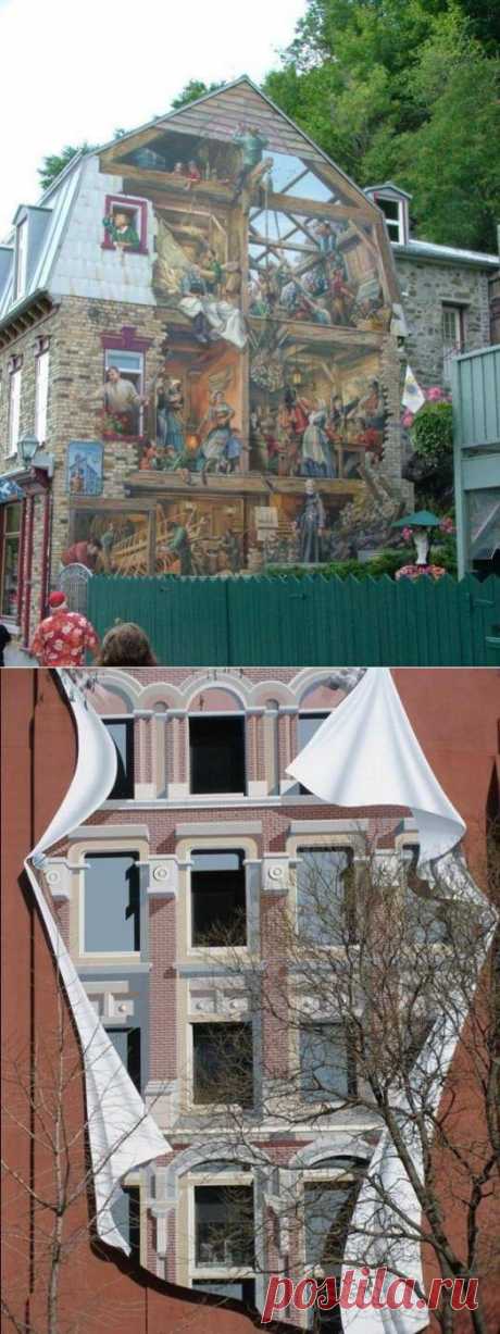 Картины на домах.
