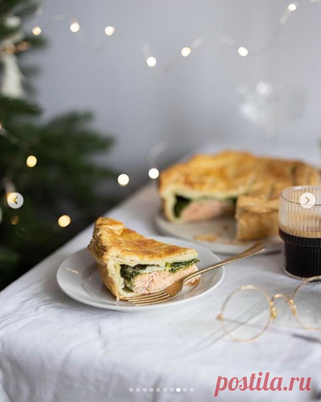 Пирог со шпинатом и лососем от Олеси Куприн».