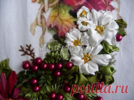 Вышивка атласными лентами. Анемоны. Мастер-класс с пошаговыми фото