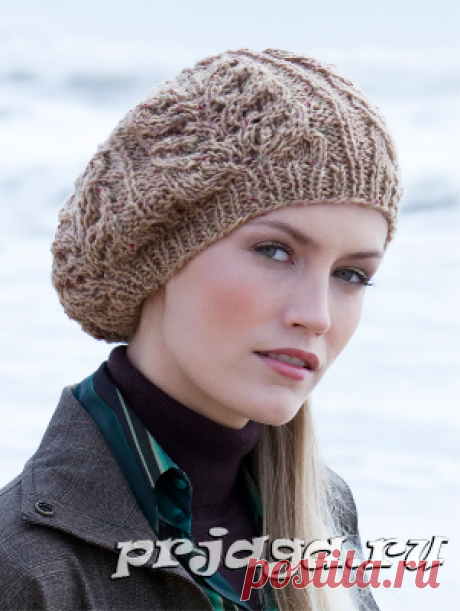 Вязание берета спицами косой без переплетений петель