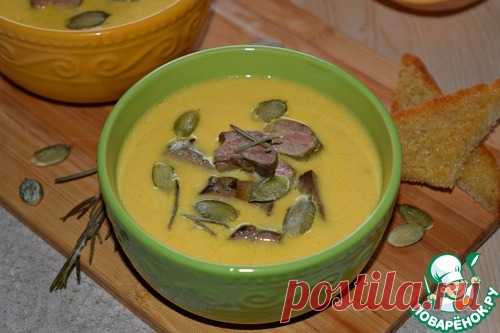 Тыквенный крем-суп с куриной печенью - кулинарный рецепт