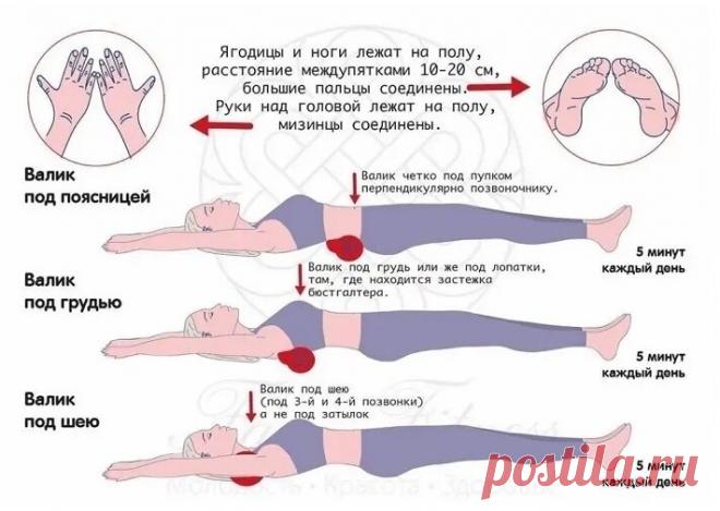 Разбираемся, полезно ли лежать на валике из полотенца
