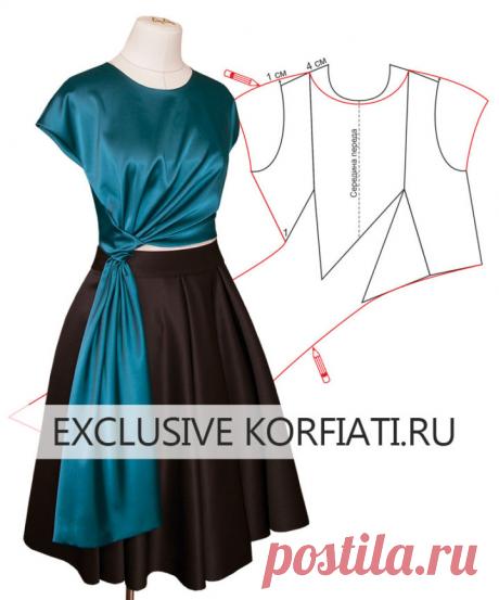 Выкройка блузки с драпировкой от Анастасии Корфиати