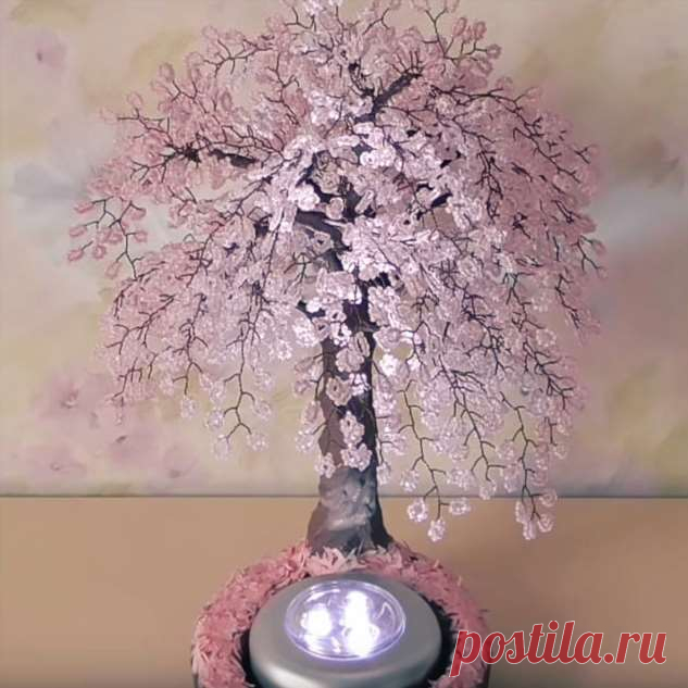 Светильник своими руками из бисера «Сакура». Мастер-класс | Краше Всех