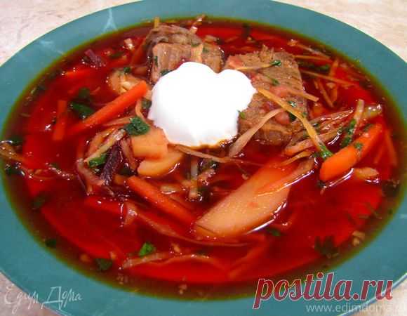 Борщ по рецепту прабабушки (со способом приготовления мясного бульона). Ингредиенты: грудинка, картофель, морковь | Официальный сайт кулинарных рецептов
