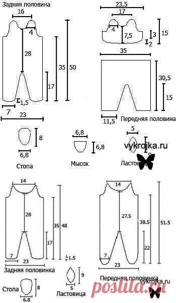 Выкройка ползунков - скачать выкройку ползунков бесплатно Страница 0