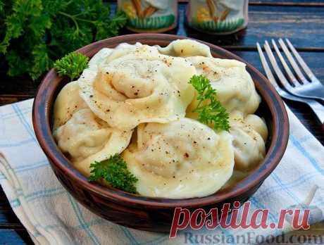 Пельмени с мясом и сыром