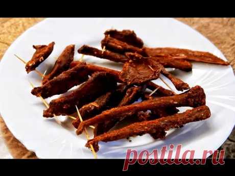 Вяленое мясо в духовке. Beef Jerky. Домашний рецепт. Пивная закуска.