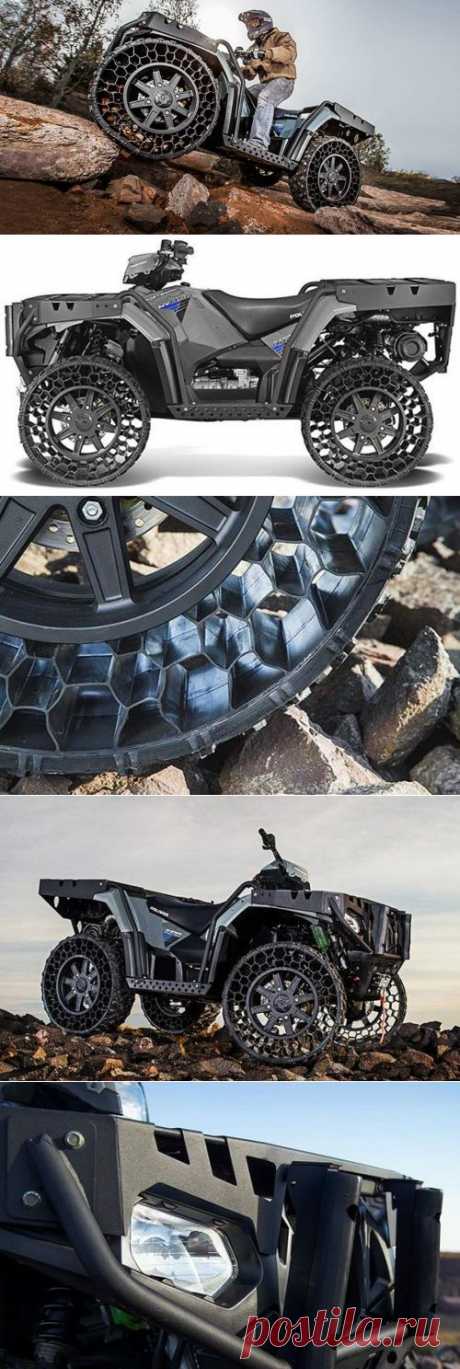 Квадроцикл от Polaris на безвоздушных шинах » ХеХе Клуб - развлекательный портал который платит Вам за новости.