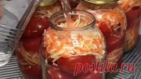 МАРИНОВАННЫЕ ПОМИДОРЫ С КАПУСТОЙ. ЛУЧШЕ СРАЗУ ГОТОВИТЬ БОЛЬШЕ, ИНАЧЕ НЕ ХВАТИТ