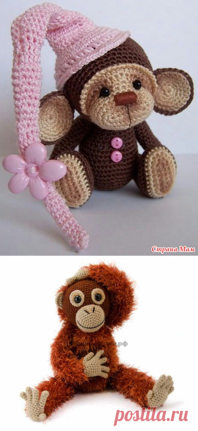 Вязанные обезьянки на Новый год