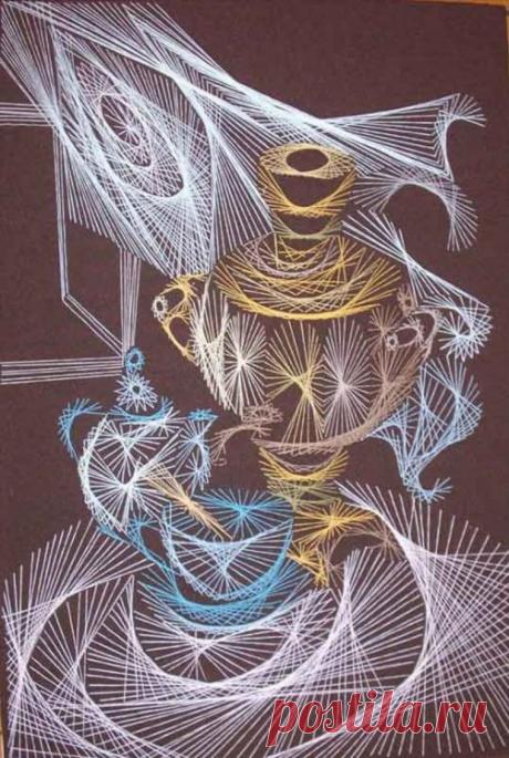 Необычные виды вышивки: нитяная графика