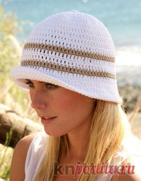 Панама с маленькими полями крючком | knitt.net | Все о вязании