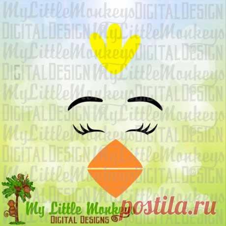 Chick Face with Lashes Farm Animal Design Commercial Use SVG | Etsy