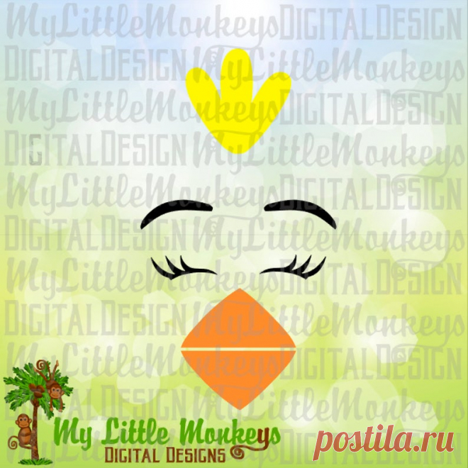 Chick Face with Lashes Farm Animal Design Commercial Use SVG | Etsy