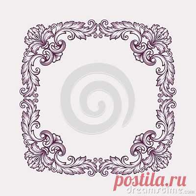 Урожай барокко рамы Пограничный Выделите Дизайн Вектор Вектор - Изображение: 47180553