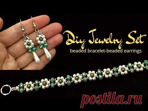 Beaded Bracelet // Earrings making /Handmade bracelet// Handmade earrings //How to make jewelry