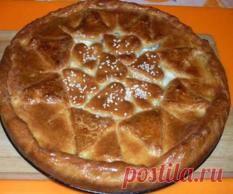 Нежный пирог с сёмгой из творожного теста.