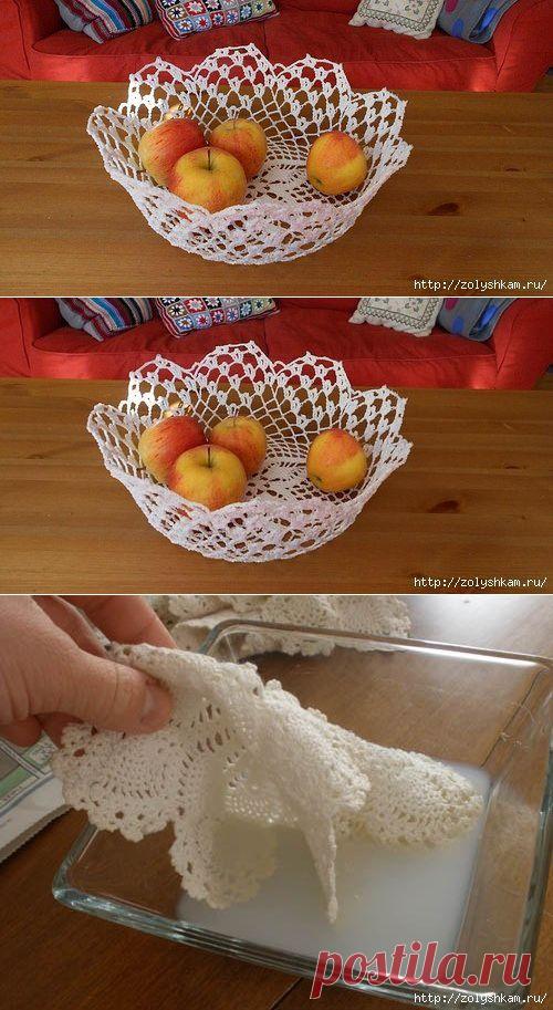 КРУЖЕВНАЯ ВАЗА ИЗ САЛФЕТОК - очень красивая и легко делается! | Мамам, женщинам, бабушкам и очень любознательным.