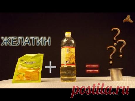 Эксперимент  Желатин и масло, что будет? Gelatin and oil that will?