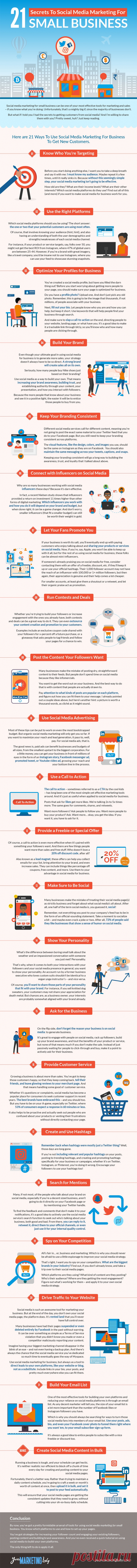 21 Secret Social Media Marketing Tactics Your Business Should Take Advantage Of
Know who you’re targeting
Use the right social media platforms
Optimise your social media profiles for business
Build your brand on social media
Keep your branding consistent
Connect with influencers on social media
Let your fans promote you
Run contests and deals
Post the content your followers want
Use social media advertising
Use a call to action
Provide a freebie or special offer
Make sure ...