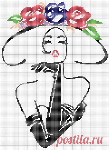 Контурная вышивка - Вышивка крестом