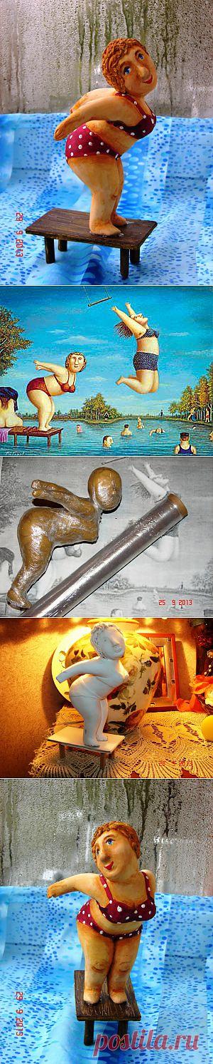 Скульптура из папье-маше "Ныряльщица" | СДЕЛАЙ САМ!