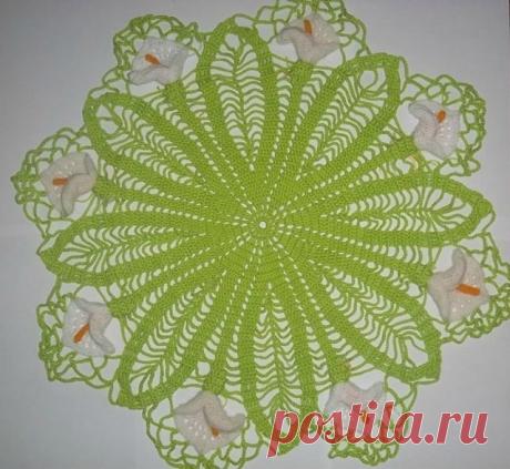 Салфетка с цветами &amp;raquo; Клубка.Нет - Все о вязании крючком