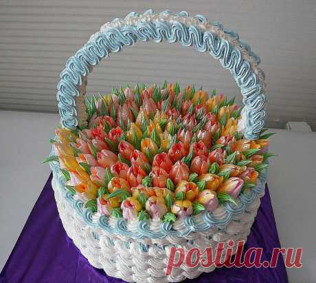 ТОРТ КОРЗИНА С ЦВЕТАМИ