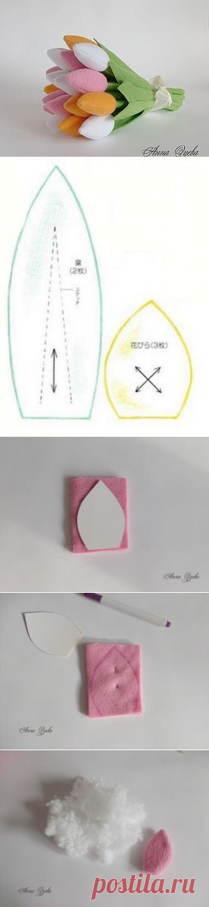 Тюльпаны из ткани