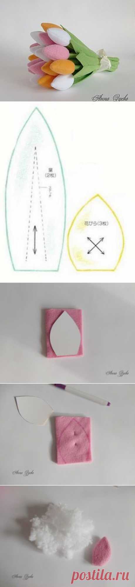 Тюльпаны из ткани