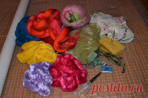 шарфик "Пуни" Часть первая - Мастер классы по валянию из шерсти