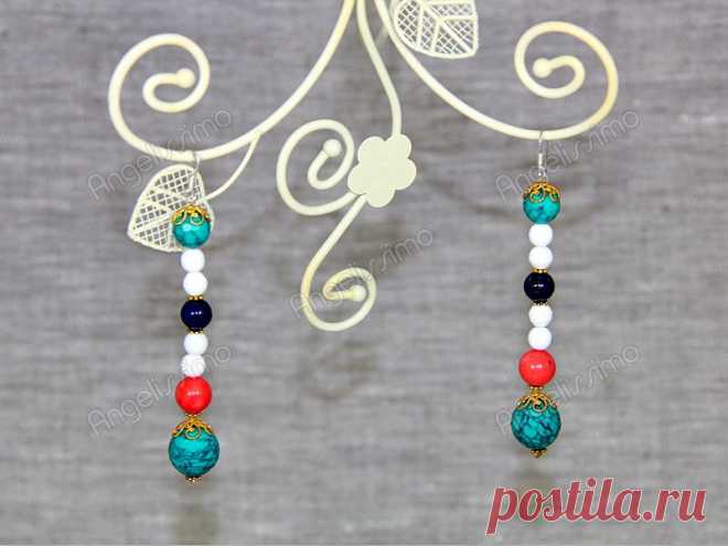 Серьги из коралла и бирюзы от BRimar
