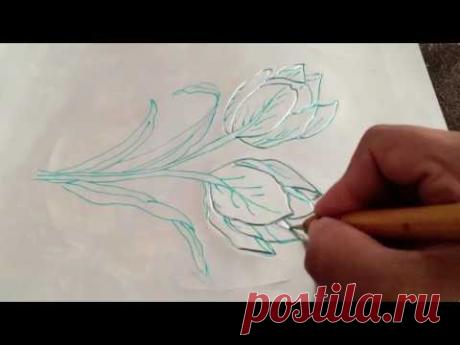 COMO HACER TULIPANES EN REPUJADO - YouTube