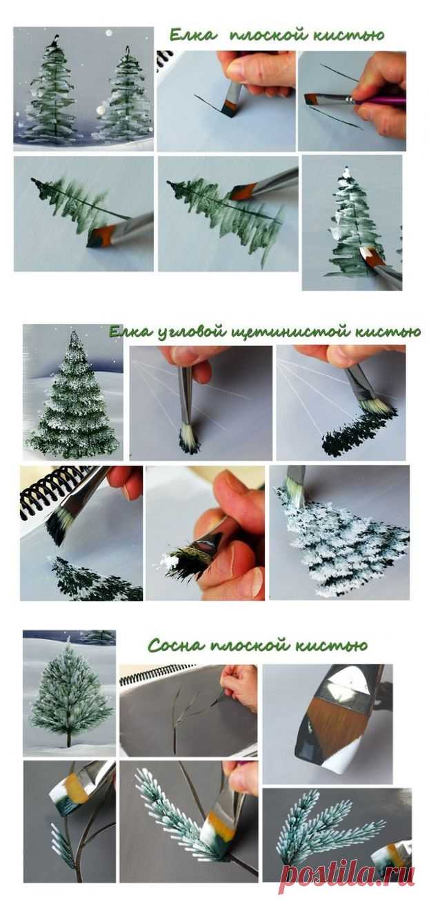 учимся рисовать елочку . мастер-класс | Варварушка-Рукодельница