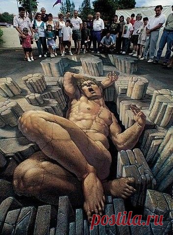 3D рисунки на асфальте