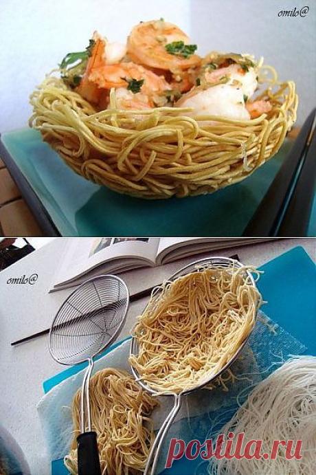 Корзинки с креветками : Рыбные блюда