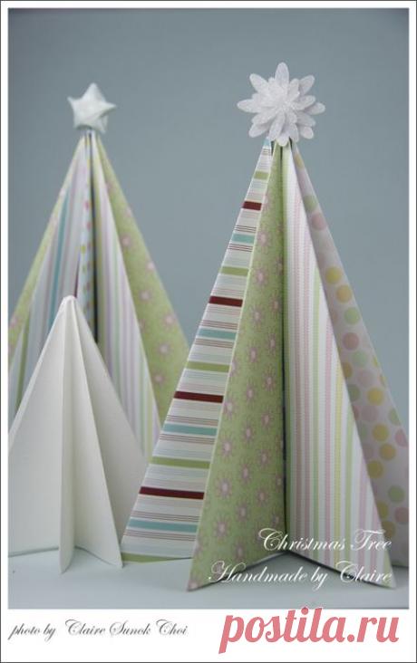 Оригами из бумаги - елочка. Схема сборки / Схемы сборки оригами из бумаги для детей - как сделать поделки, модульное оригами, бесплатно / Лунтики. Развиваем детей. Творчество и игрушки