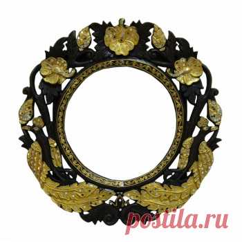 Рама круглая "Павлины" d50см / коричневый-золото. Дизайнерские зеркала купить в Москве - необычные зеркала, цена в каталоге интернет-магазина ForestGum