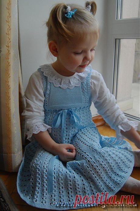Ажурный сарафан спицами