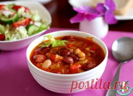 Фасолевый суп с охотничьими колбасками Кулинарный рецепт