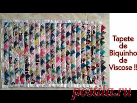Tapete de biquinhos /com  retalhos de viscose!!! - YouTube